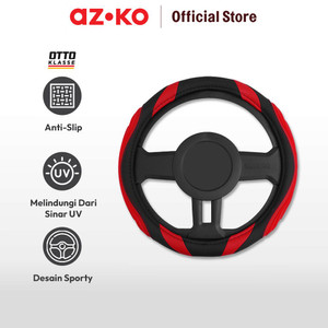 AZKO Otto Klasse Sarung Stir Mobil Silicone Grip - Hitam/Merah