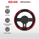 AZKO Otto Klasse Sarung Stir Mobil Silicone Grip - Hitam/Merah