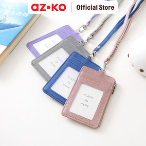 AZKO Ataru Holder Id Card Dengan Ritsleting - Ungu Muda