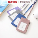 AZKO Ataru Holder Id Card Dengan Ritsleting - Ungu Muda