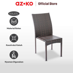 AZKO Soleil Kursi Teras Rotan - Cokelat