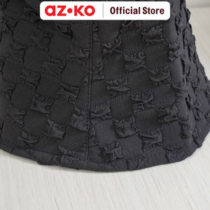 AZKO Ataru Topi Bucket Checkered Texture - Hitam