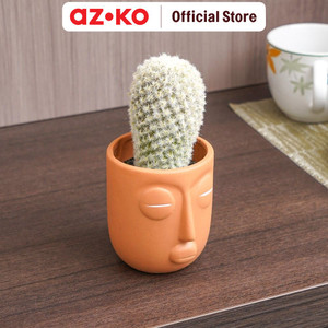 AZKO Arthome 7.6 Cm Tanaman Artifisial Kaktus Dengan Pot - Hijau