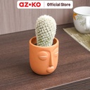 AZKO Arthome 7.6 Cm Tanaman Artifisial Kaktus Dengan Pot - Hijau