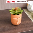 AZKO Arthome 9.5 Cm Tanaman Artifisial Succulent Dengan Pot - Hijau