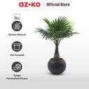 AZKO Arthome 40 Cm Tanaman Artifisial Fern Dengan Pot Keramik - Hitam