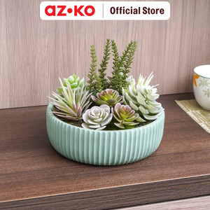 AZKO Arthome 20.3 Cm Tanaman Artifisial Sukulen Dengan Pot - Hijau