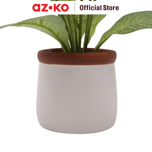 AZKO Arthome 15.2 Cm Bunga Artifisial Chrysanthm Dengan Pot - Orange