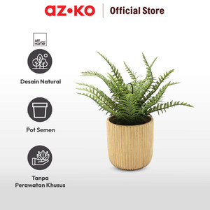 AZKO Arthome 33 Cm Tanaman Artifisial Fern Dengan Pot - Hijau