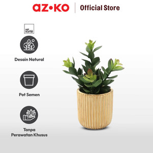 AZKO Arthome 17.8 Cm Bunga Artifisial Dengan Pot - Hijau