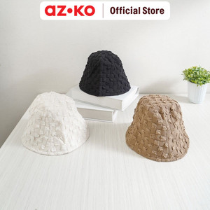 AZKO Ataru Topi Bucket Checkered Texture - Cokelat