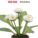 AZKO Arthome 15.2 Cm Bunga Artifisial Pot - Putih