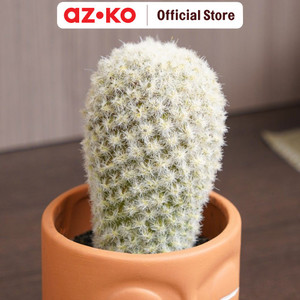 AZKO Arthome 7.6 Cm Tanaman Artifisial Kaktus Dengan Pot - Hijau