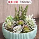 AZKO Arthome 20.3 Cm Tanaman Artifisial Sukulen Dengan Pot - Hijau