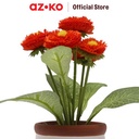 AZKO Arthome 15.2 Cm Bunga Artifisial Chrysanthm Dengan Pot - Orange