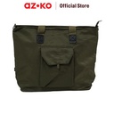 AZKO Ataru Tote Bag Nylon Dengan Kompartemen Depan - Hijau Tas Bahu Stylish Totebag Serbaguna Multifunctional Bag Tas Travel Praktis