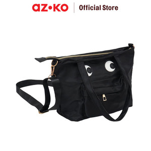 AZKO Ataru Tas Selempang Nylon Eyes - Hitam Sling Bag Stylish Tas Crossbody Cewek Woman Mini Bag Fashion Wanita