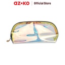 AZKO Ataru Pouch Tpu Oval Hologram Kantong Organizer Serbaguna Tempat Pensil Pulpen Alat Make Up Pouch Kosmetik Lucu