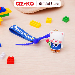 AZKO Ataru Gantungan Kunci White Cat Random Key Chain Penanda Kunci Serbaguna Key Ring Accessories