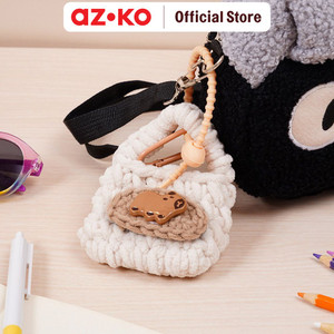 AZKO Ataru Gantungan Kunci Knitted Capybara Series Random Tws Pouch Key Chain Penanda Kunci Serbaguna Key Ring Accessories