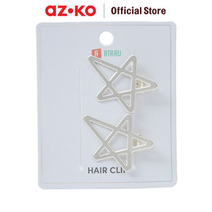 AZKO Ataru Set 2 Pcs Jepit Rambut Star Outline - Silver Hair Clip Aksesoris Jepitan Cewek Penjepit Hiasan Rambut Wanita Aksesori Kepala
