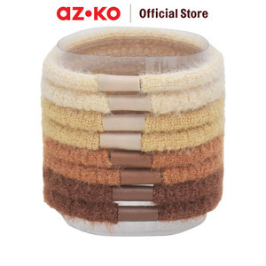 AZKO Ataru Set 8 Pcs Ikat Rambut Bulu Elastis - Cokelat Karet Rambutelastic Hair Bandikatan Lucuaksesori Rambut Simpel