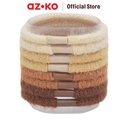 AZKO Ataru Set 8 Pcs Ikat Rambut Bulu Elastis - Cokelat Karet Rambutelastic Hair Bandikatan Lucuaksesori Rambut Simpel