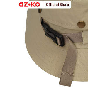 AZKO Ataru Topi Bucket Dengan Strap - Krem Beige Aksesoris Kepala Bucket Hat Topi Stylish Unisex Serbaguna Aksesoris Fashion Pria Wanita