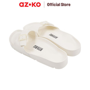 AZKO Ataru Ukuran 41 Sandal Wanita Thin Buckle Strap Slides - Krem women slipper sendal kasual alas kaki perempuan stylish