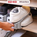 AZKO Stora Set 5 Pcs Organizer Sepatu - Abu-Abu Shoe Space Saver Tempat Penyimpanan Sepatu Sandal Tumpuk Organizer Alas Kaki