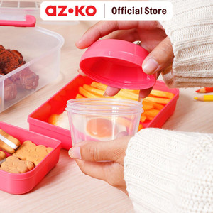 AZKO Ataru 2.15 ltr Kotak Makan 3 Sekat - Merah Lunch Box Food Grade Food Box Kotak Bekal Makan Wadah Makanan