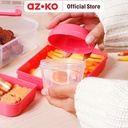 AZKO Ataru 2.15 ltr Kotak Makan 3 Sekat - Merah Lunch Box Food Grade Food Box Kotak Bekal Makan Wadah Makanan