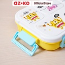 AZKO Ataru 1 ltr Kotak Makan 4 Sekat - Kuning/Hijau Lunch Box Food Grade Food Box Kotak Bekal Makan Wadah Makanan