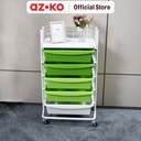 AZKO Stora Rak Troli 5 Tingkat Dengan Keranjang Frame Metal - Hijau tempat penyimpanan multifungsi storage trolley wheels rack perlengkapan rumah tangga