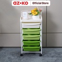 AZKO Stora Rak Troli 5 Tingkat Dengan Handle Frame Metal - Hijau tempat penyimpanan multifungsi storage trolley wheels rack perlengkapan rumah tangga