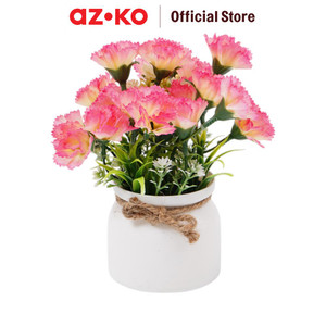 AZKO Forhom 14 cm Tanaman Artifisial Carnation Dengan Pot Random tumbuhan buatan bunga hias cantik sintetis tanaman artificial dekorasi flower pajangan rumah serbaguna hiasan properti foto