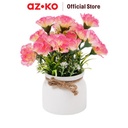 AZKO Forhom 14 cm Tanaman Artifisial Carnation Dengan Pot Random tumbuhan buatan bunga hias cantik sintetis tanaman artificial dekorasi flower pajangan rumah serbaguna hiasan properti foto
