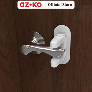 AZKO Kindla 5X8.2X12 cm Pengunci Pintu Lemari - Putih penahan pintu lemari door handle loock aksesoris keamanan pintu