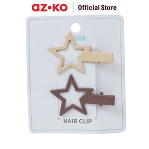 AZKO Ataru Set 2 Pcs Jepit Rambut Star - Cokelat hair clip aksesoris jepitan cewek penjepit hiasan rambut wanita aksesori kepala