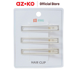 AZKO Ataru Set 3 Pcs Jepit Rambut Rectangle - Silver hair clip aksesoris jepitan cewek penjepit hiasan rambut wanita aksesori kepala