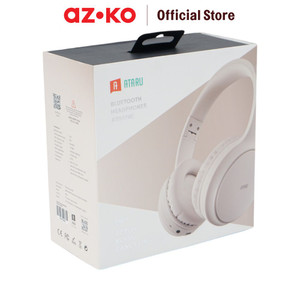 AZKO Ataru Headphone Bluetooth Bt037Nc - Krem Beige on ear headphones nirkabel headset telinga wireless aksesoris gadget