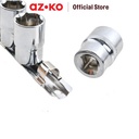 AZKO Tactix 1/2 inci Set 10 Pcs Kunci Sok Metric - Silver stubby tool set kunci soket shock alat perkakas perlengkapan tukang perkakas otomotif peralatan reparasi