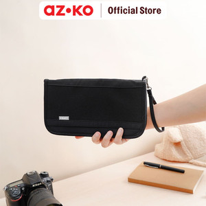 AZKO Passport Organizer Dokumen Travel - Hitam tempat dokumen surat penyimpanan arsip wadah kertas document serbaguna