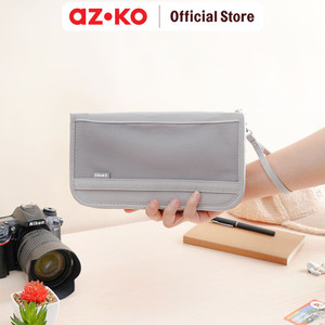 AZKO Passport Organizer Dokumen Travel - Abu-Abu tempat dokumen surat penyimpanan arsip wadah kertas document serbaguna