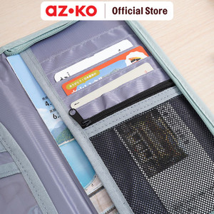 AZKO Passport Organizer Dokumen Travel - Hijau card wallet case tempat penyimpanan id card atm uang cardholder