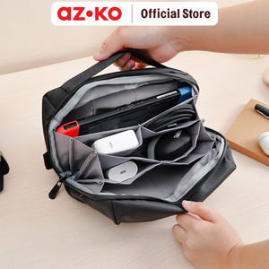 AZKO Passport Tas Organizer Gadget Dengan 14 Kompartemen - Hitam pouch kabel charger handphone laptop tempat simpan gadget digital bag gadget pouch storage