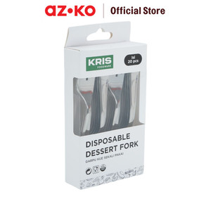 AZKO Kris Set 20 Pcs Garpu Kue Sekali Pakai - Silver cake fork food grade tusukan pastry peralatan makan sekali pakai perlengkapan dapur kitchen utensils