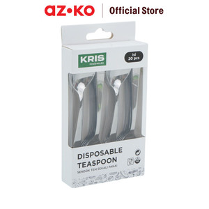 AZKO Kris Set 20 Pcs Sendok Teh Sekali Pakai - Silver tea spoon food grade sendok pengaduk minuman peralatan minum perlengkapan dapur