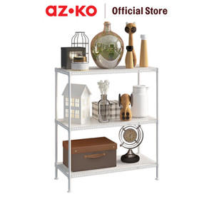 AZKO Masterspace 60X30X70 cm Rak Besi 3 Tingkat Perforated - Putih Storage Rack Metal Tempat Penyimpanan Serbaguna Rak Barang Organizer Gudang