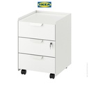 IKEA TROTTEN Unit Laci Beroda Dengan 3 Laci Putih 40x47x56 cm